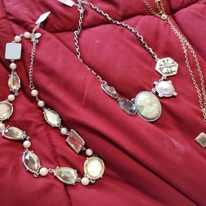 A bundle of 3 Lia Sophia new necklaces